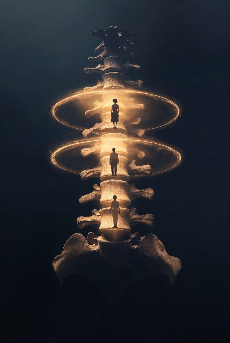 Transgenerational lineage, sacred spine illustration